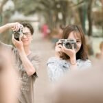 couple, camera, pose